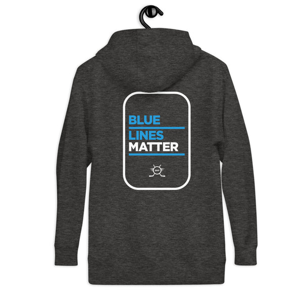 Blue Lines Matter Premium Unisex Hoodie Front/Back Graphic